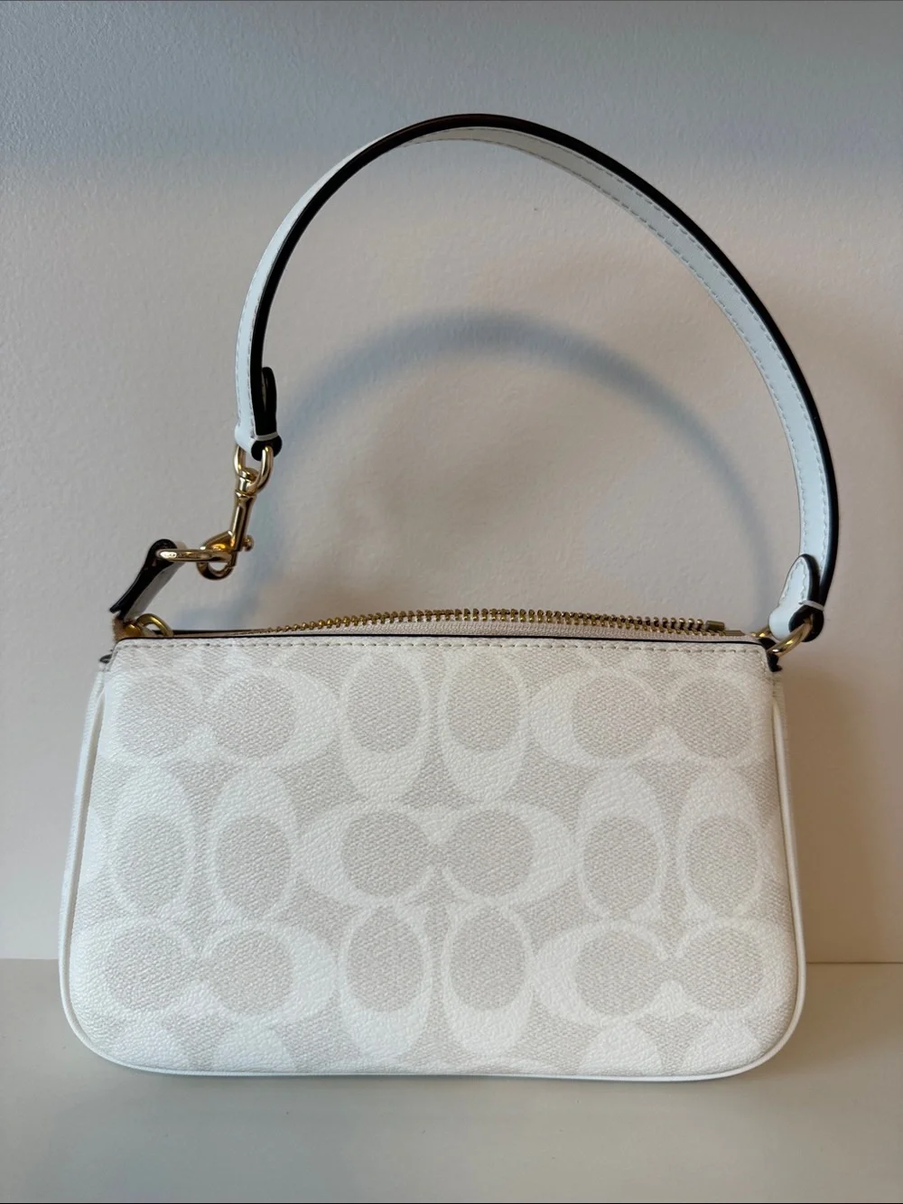COACH Nolita 19 in White Signature Canvas